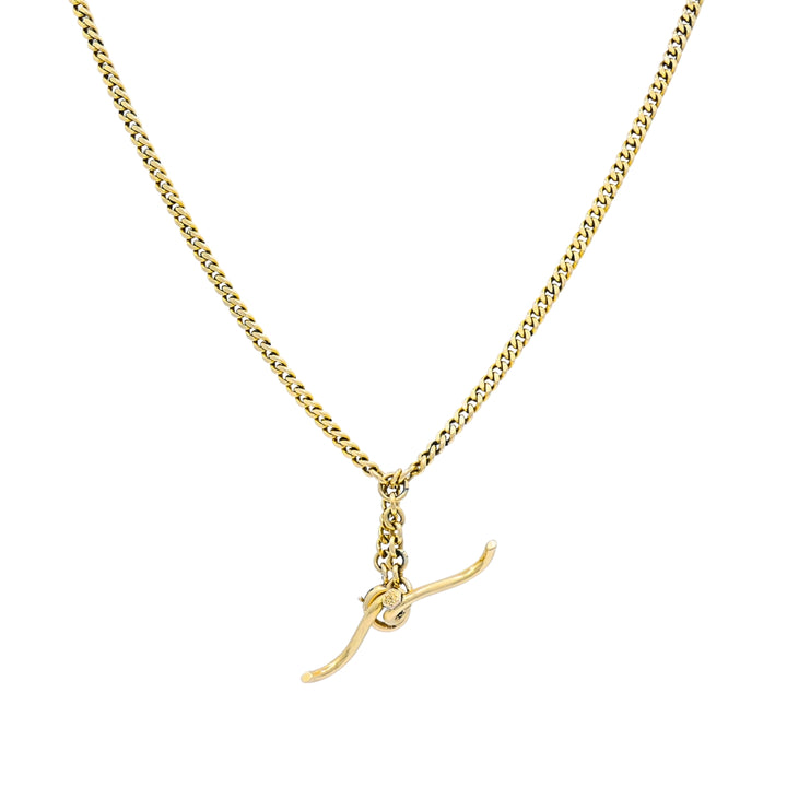 Antique 14k Gold Curb Link Necklace with Hook Clasp, Dated 1918