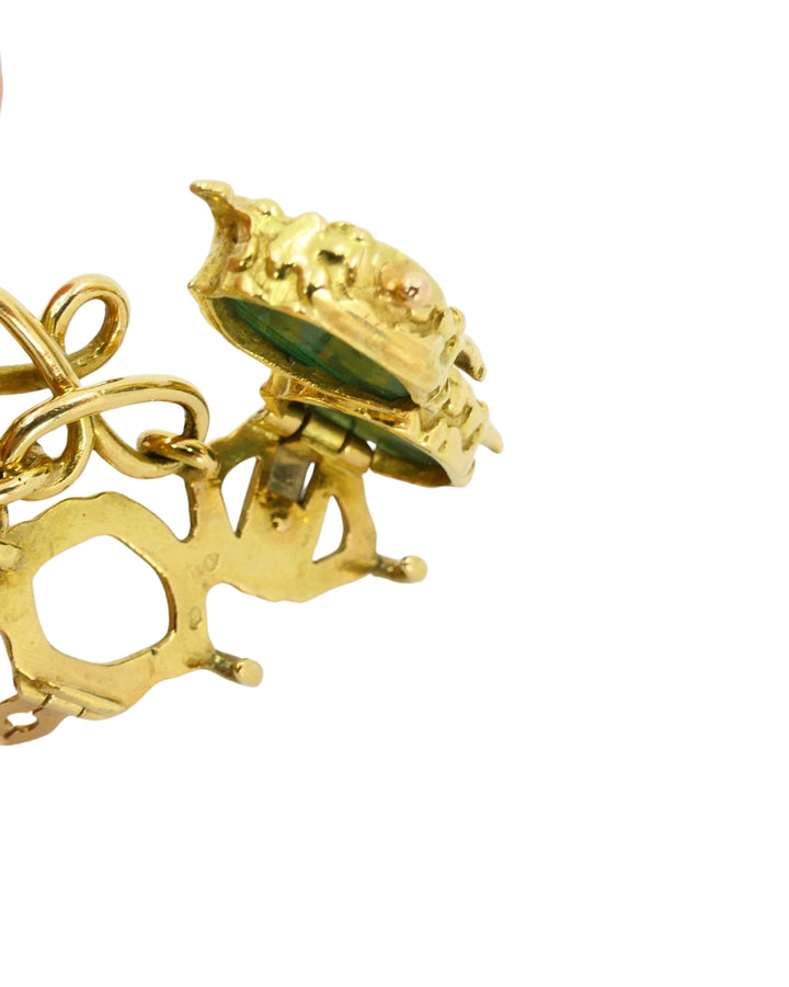 Vintage Malachite Bracelet Attributed to Mauboussin Paris 18k Gold