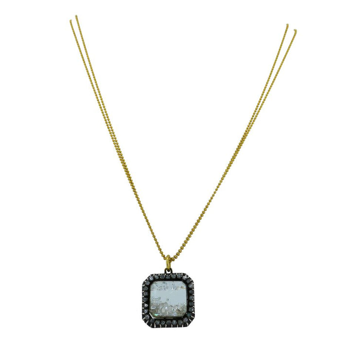 Renee Lewis 18k Gold Diamond Crushed Crystal Shake Pendant Necklace