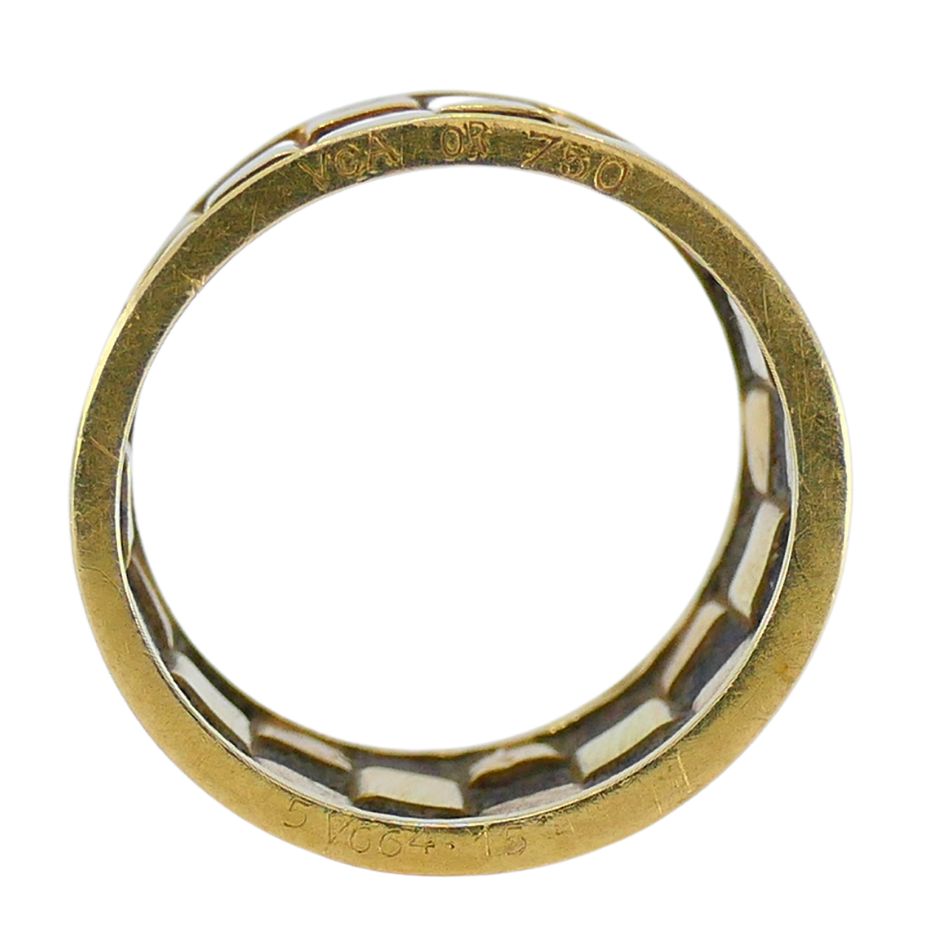 Vintage Van Cleef & Arpels 18k Gold Wooden Band Ring 5.5