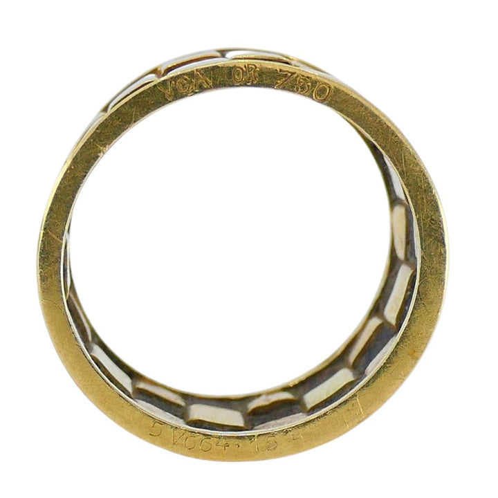 Vintage Van Cleef & Arpels 18k Gold Wooden Band Ring 5.5