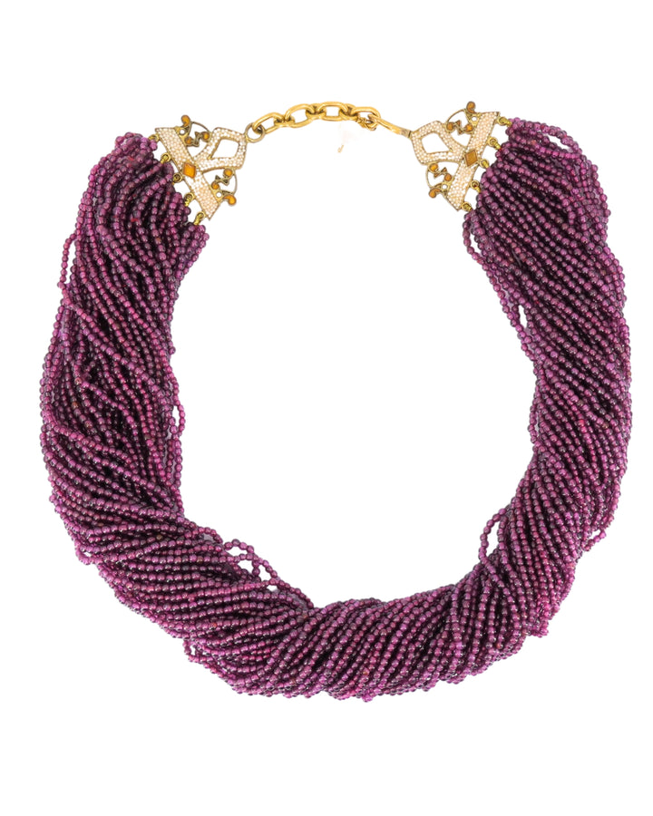 Percossi Papi Collar Necklace Bead Enamel Micropearl