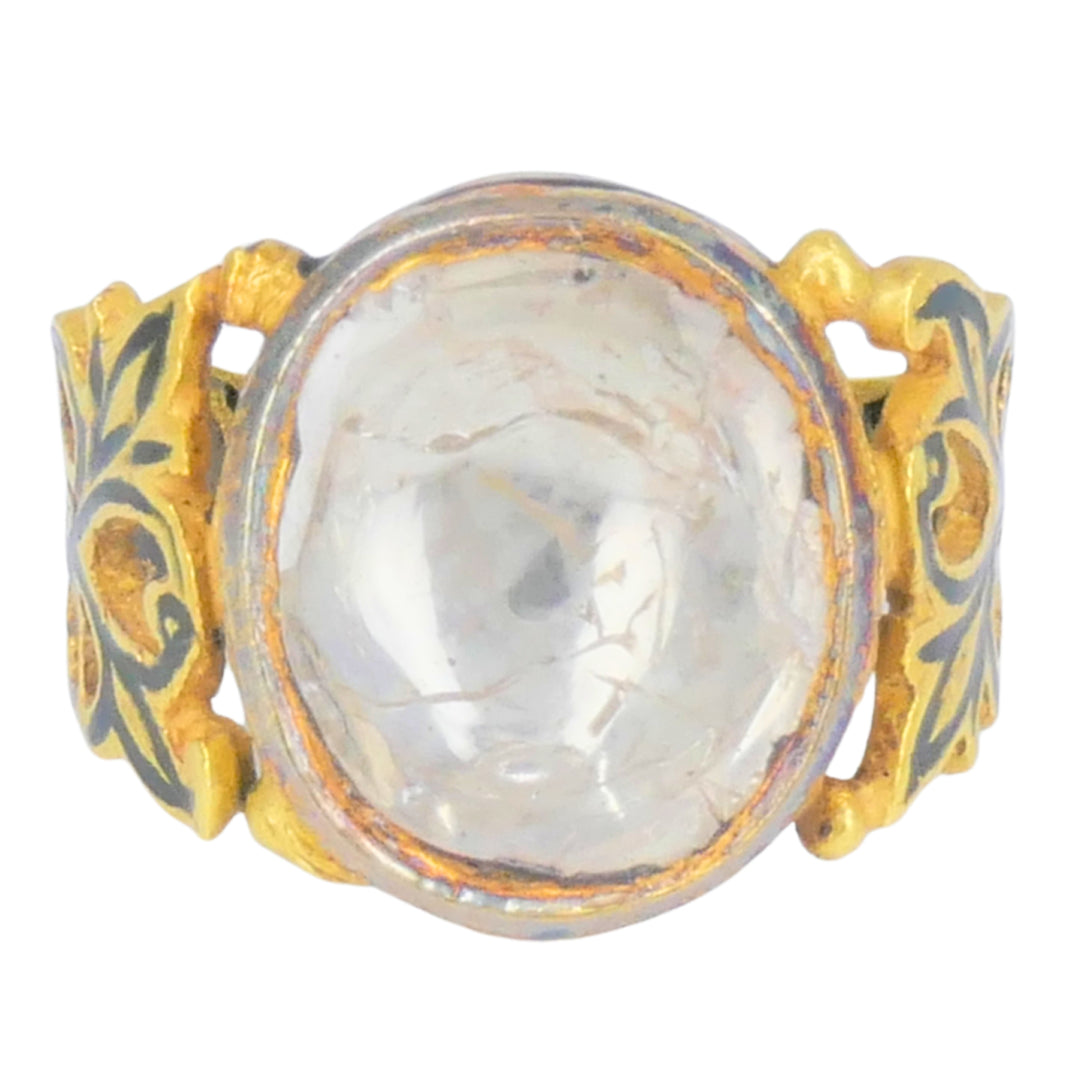Sliced Rose Cut Diamond Ring 22k Gold Ring with Diamond Fred Leighton Victorian