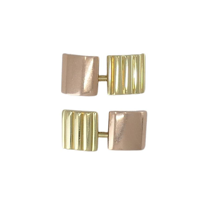 1940s Tiffany & Co. 14k Yellow & Rose Gold Cuff Links