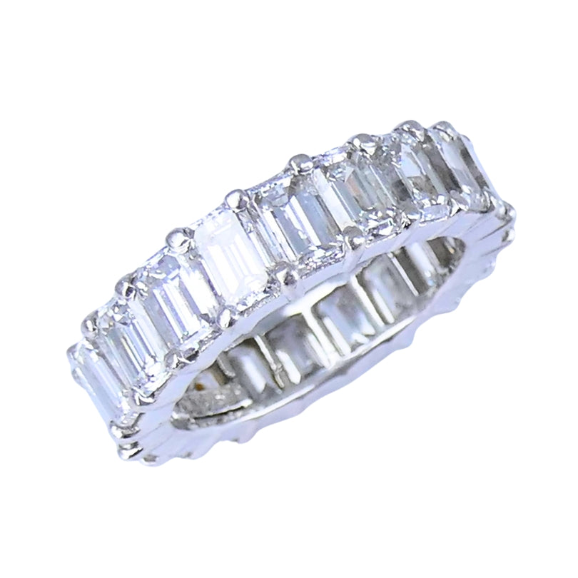 David Webb Platinum Ring Diamond Eternity Band Estate Jewelry