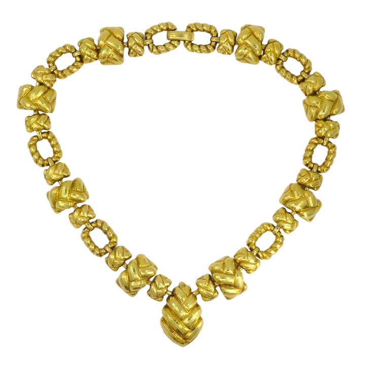 Vintage David Webb 18k Hammered Gold Necklace