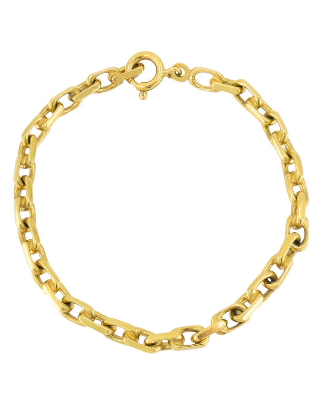 Vintage 18k Gold Charm Bracelet Oval Link Gold Bracelet