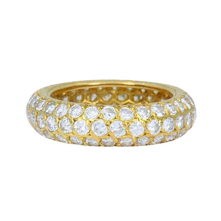French 18k Gold Diamond Vintage Band Ring