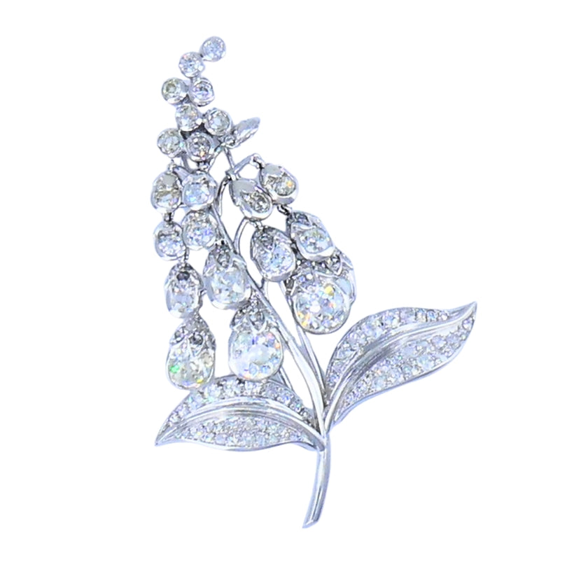 Antique Rene Boivin Platinum Diamond Brooch Circa 1880s
