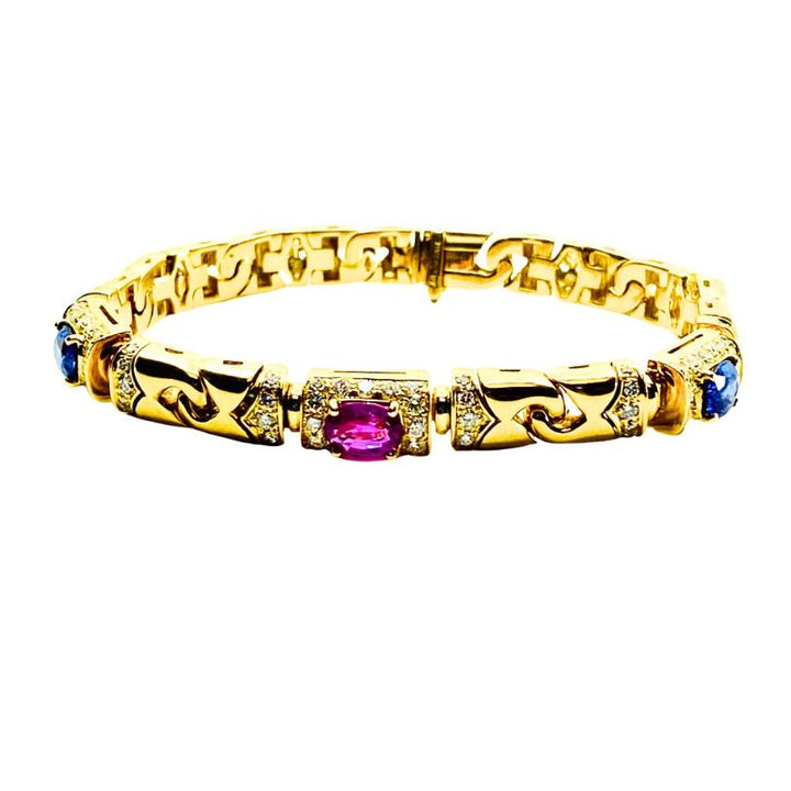 Bvlgari Bulgari Bracelet Sapphire Diamond 18k Gold