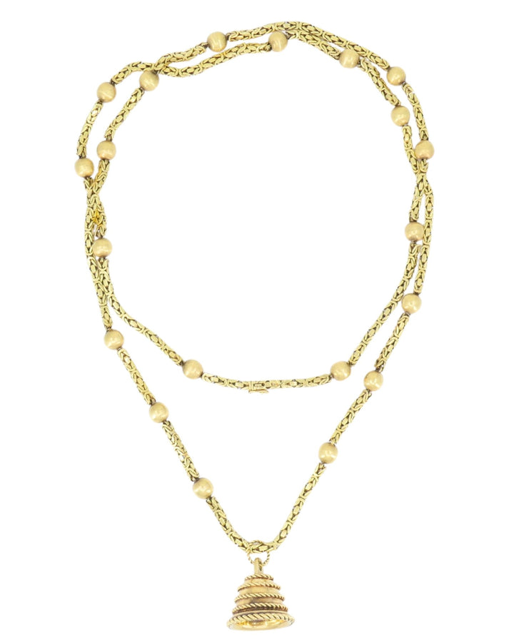 Van Cleef & Arpel Station Necklace 18k Gold Extra Long Chain Necklace