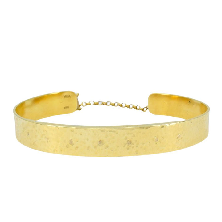 Vintage 18k Hammered Gold Cuff Bracelet