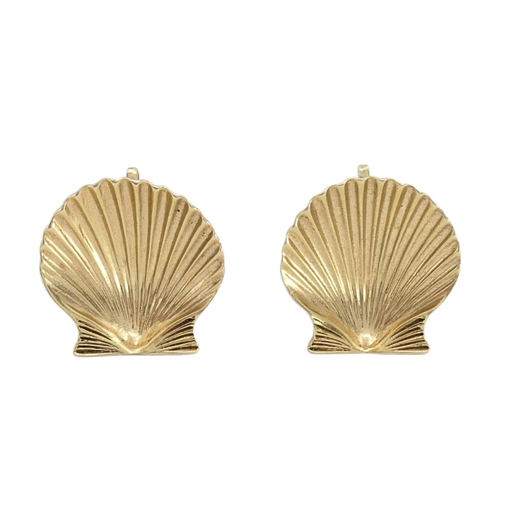 Cartier 14k Gold Shell Vintage Clip-On Earrings