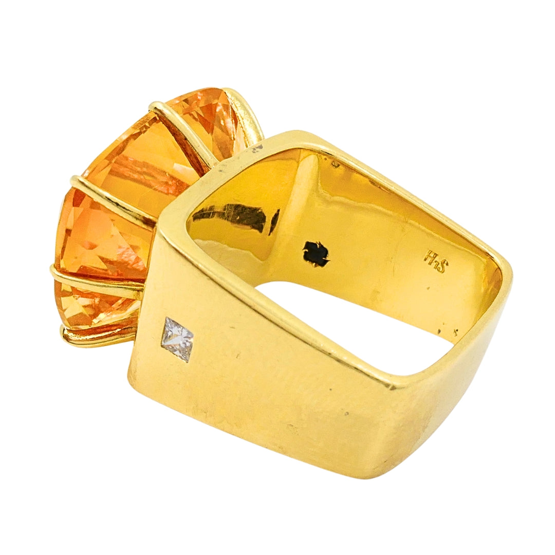 H. Stern Sunrise 18k Gold Citrine Diamond Cocktail Ring