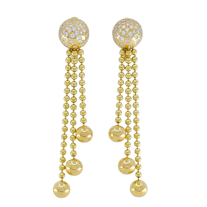 Cartier Nouvelle Vague Draperie 18k Gold Diamond Tassel Earrings, 1999