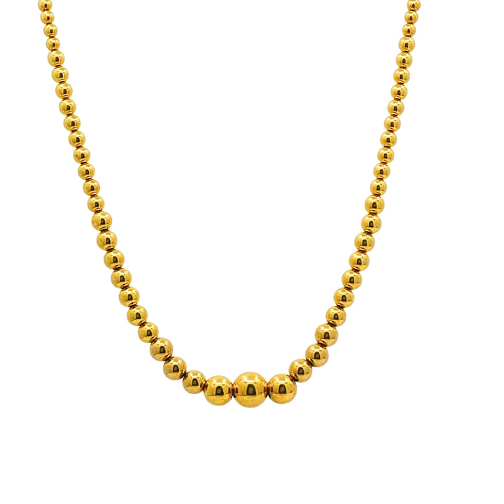 Aurafin 18k Yellow Gold Graduated Bead Necklace