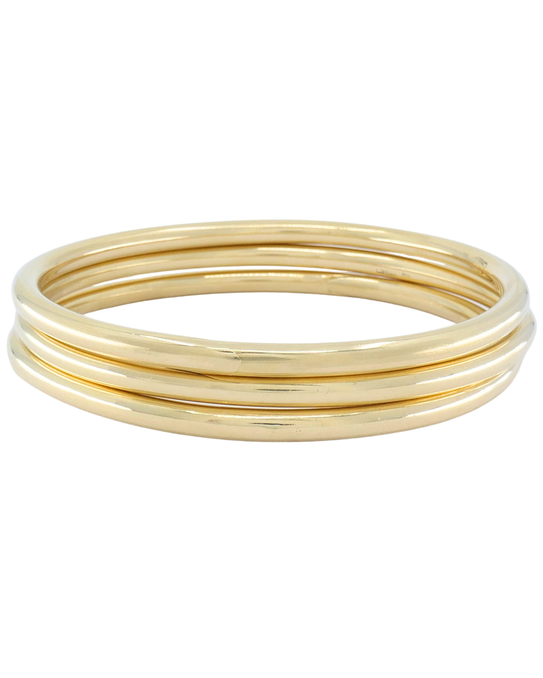 Vintage 1950s Cartier Bangles 14k Gold Set of Three Bracelets