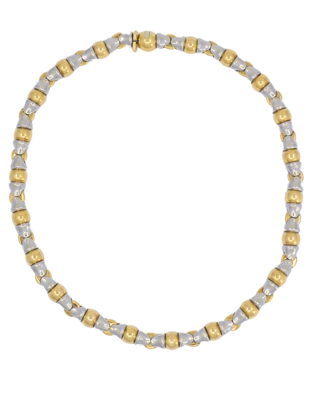 Bvlgari Vintage Bulgari 18k Gold Stainless Steel Collar Necklace