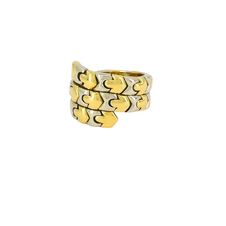 Bvlgari Bulgari Two-Tone Gold Ring Wrap Around 18k