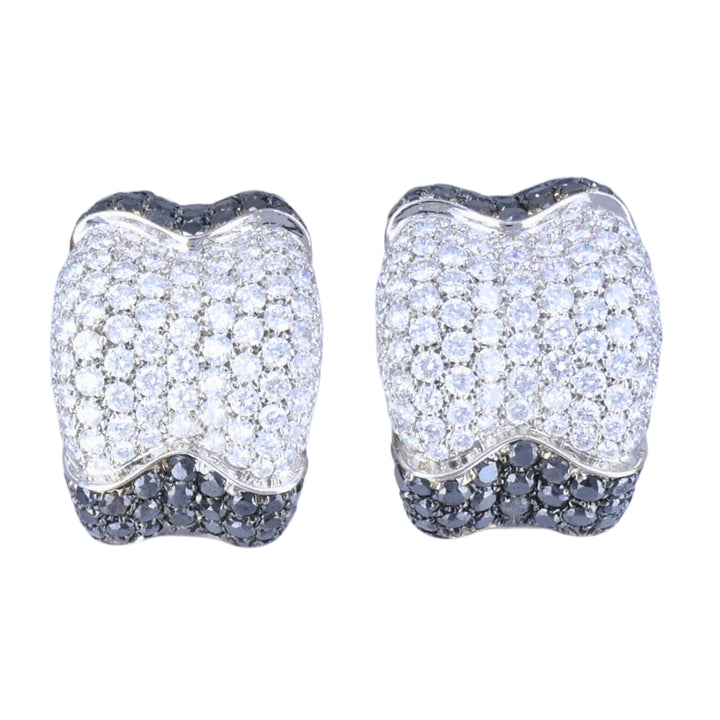 De Grisogono Earrings 18k White Gold Black Diamond Hoop Earrings