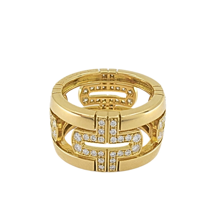 Bvlgari Bulgari Parentesi Diamond Ring 18k Gold Band Ring