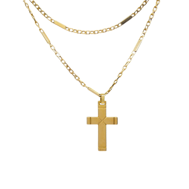 Vintage 14k Gold Cross Pendant Necklace