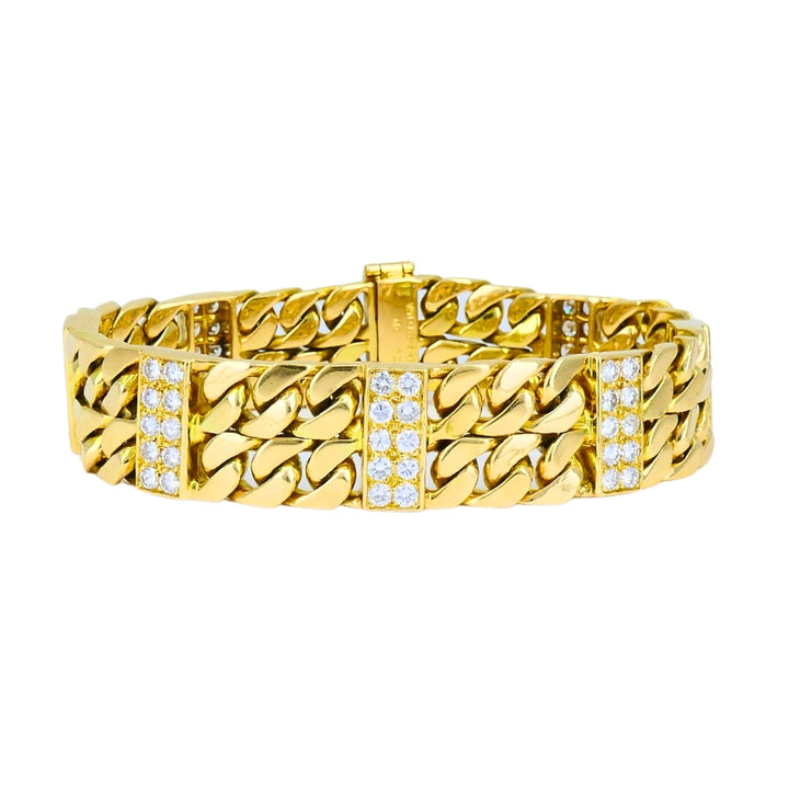 Van Cleef & Arpels Diamond Bracelet Curb Link 18k Gold Vintage