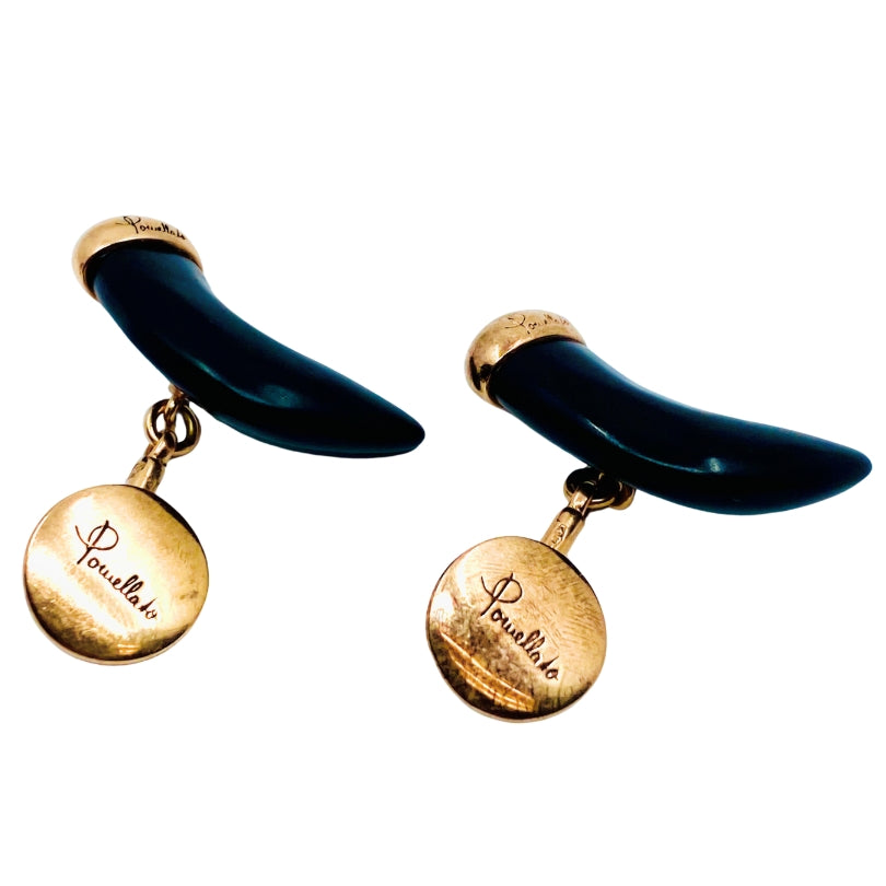 Pomellato Jet Horn Rose Gold Cufflinks