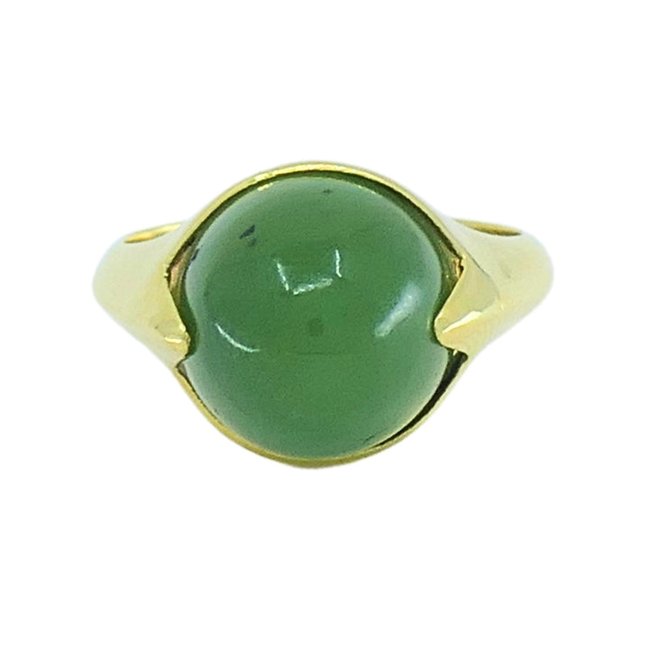 Vintage Green Jade Ring 14k Gold