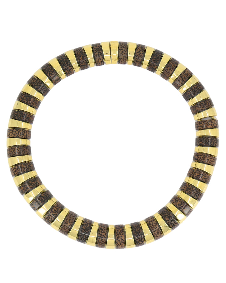 18k Gold Necklace Leopard Wood Attributed to Aletto Brothers