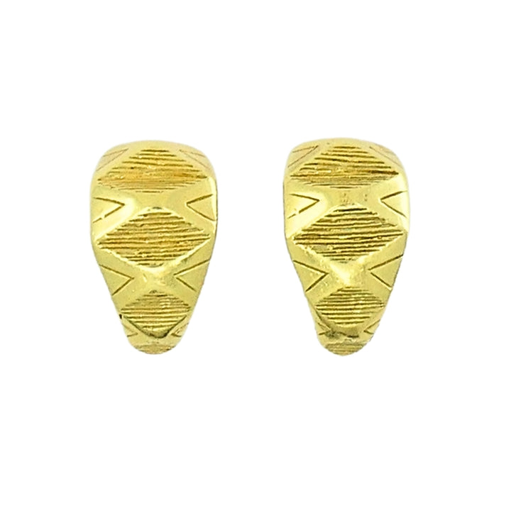 18k Gold Hoop Earrings Geometrical