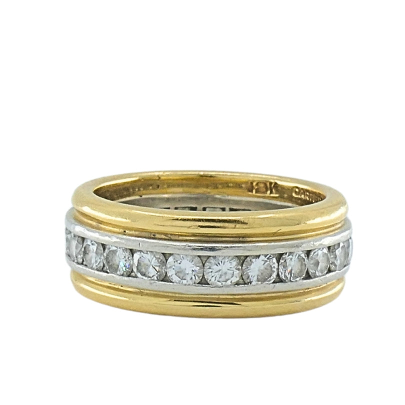 Cartier 18k Gold Platinum Diamond Band Ring