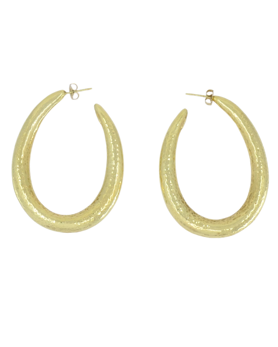 Ippolita Earrings 18k Gold Hammered Hoop Earrings Oval Hoops