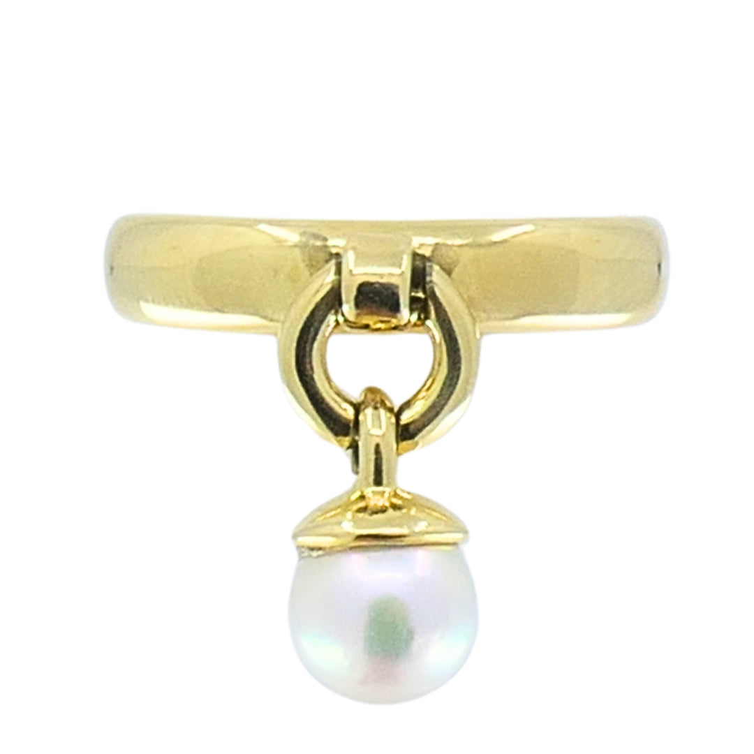Tiffany & Co. Fascination 18k  Gold Pearl Drop Ring