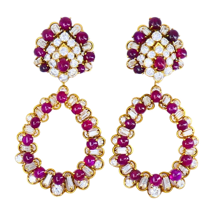 Boucheron Ruby And Diamond Earrings Day & Night Vintage Jewelry