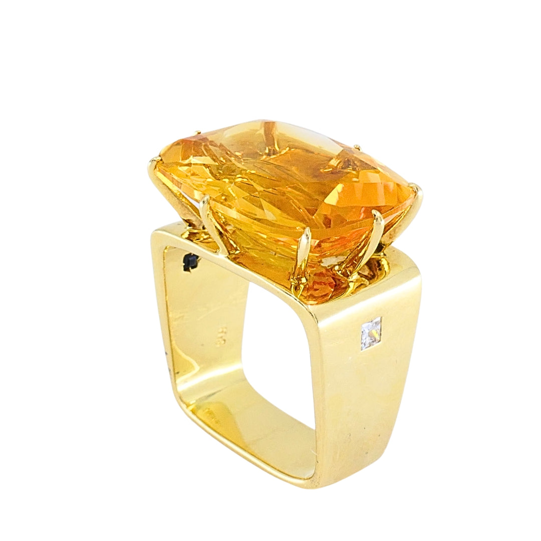 H. Stern Sunrise 18k Gold Citrine Diamond Cocktail Ring