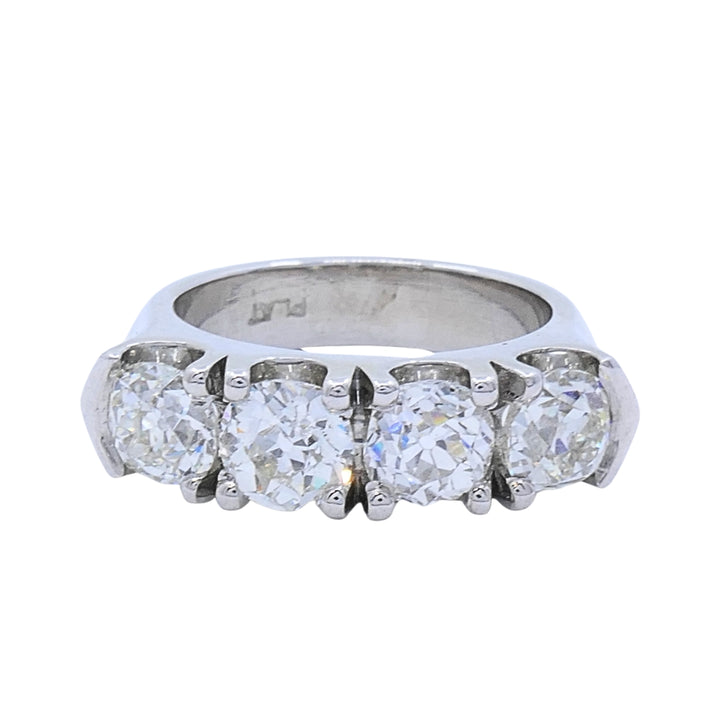 Mid-Century Platinum Four-Stone Diamond Ring