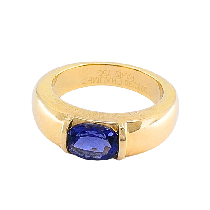 Vintage Chaumet Paris 18k Gold Tanzanite Ring, 1990s