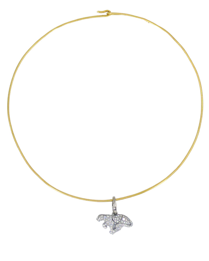 Vintage Cartier Panthere 18k Gold Collar Necklace Diamond Charm