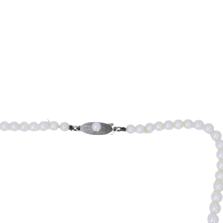 Vintage Mikimoto Akoya Pearl Graduated Necklace with Silver Clasp