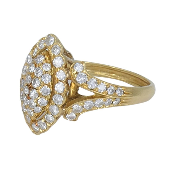 Vintage Cartier 18k Gold Diamond Marquise Cluster Ring
