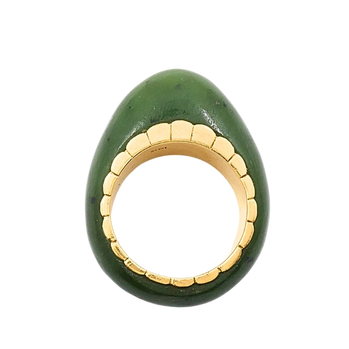 Vintage Ring 14k Gold Dome Jade Ring