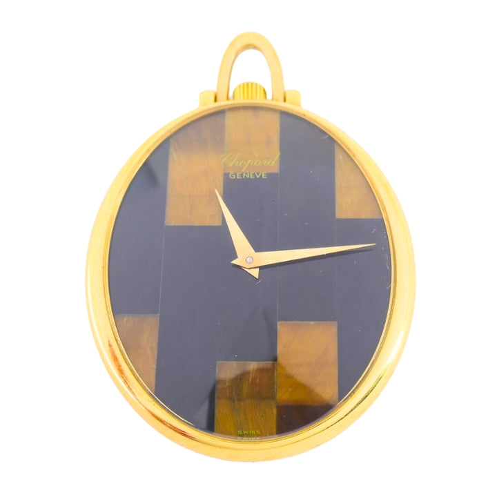 Vintage Chopard Watch 18k Gold Pendant Tiger’s Eye Black Onyx