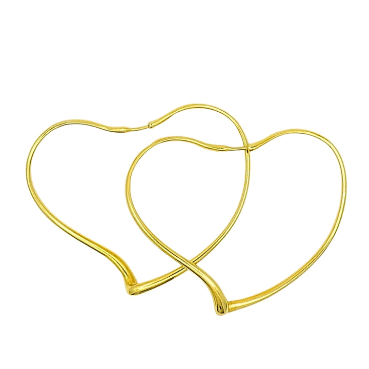 Elsa Peretti for Tiffany & Co. 18k Gold Open Heart Hoop Earrings