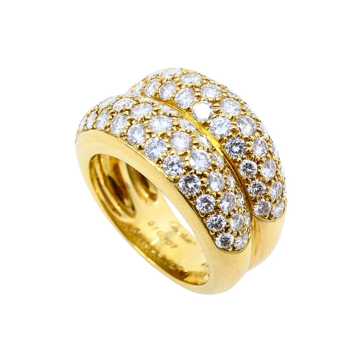 Cartier Double Band Dimond Gold Ring