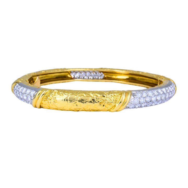 Van Cleef & Arpels Diamond 18k Gold & Platinum Vintage Bracelet, Circa 1973