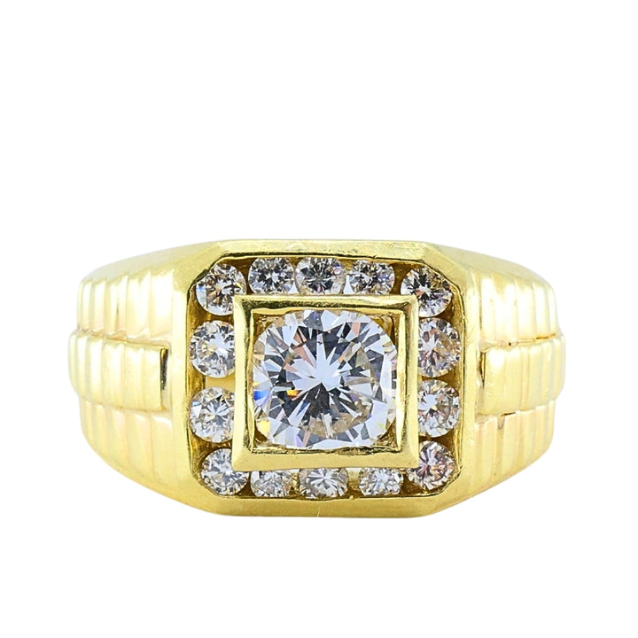 Vintage 14K Gold Diamond Men's Ring