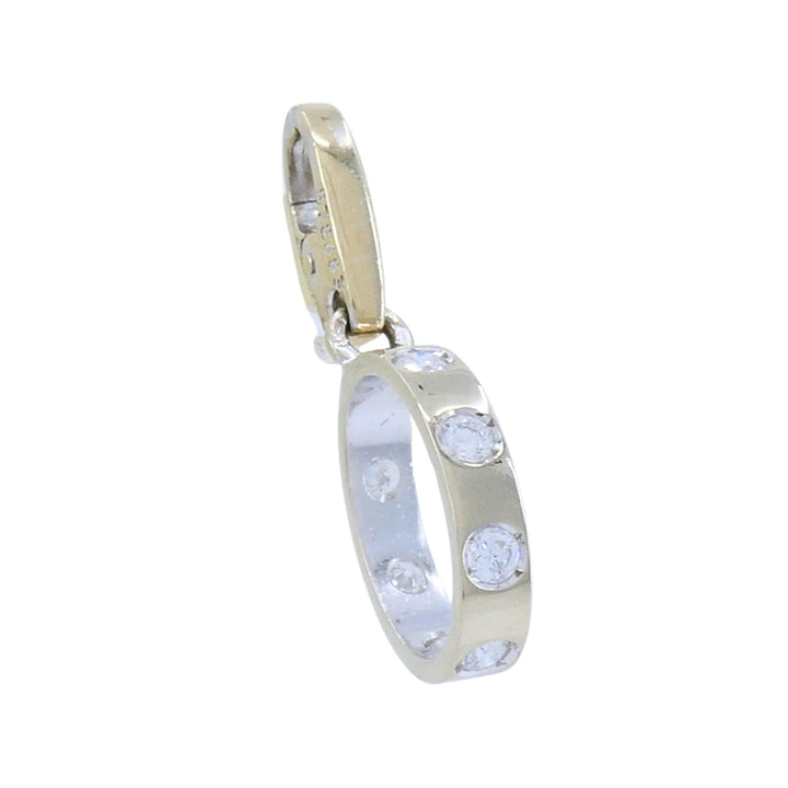 Cartier 18k White Gold LOVE Diamond Oval Charm Pendant