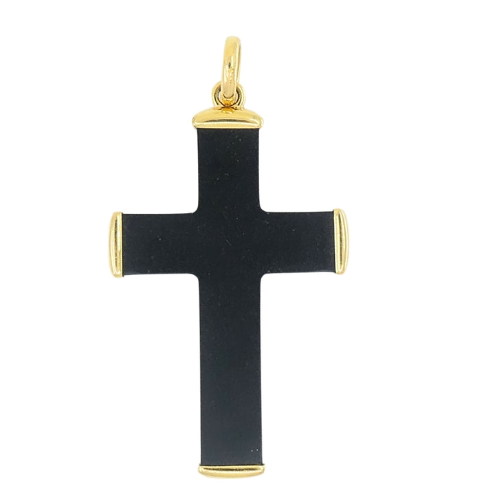 Pomellato Victoria Cross Black Jet 18K Gold Pendant