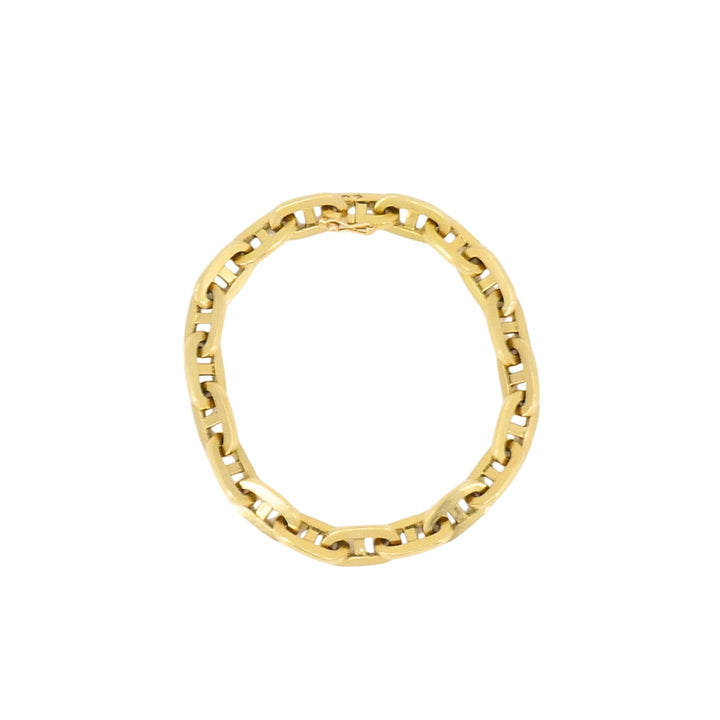 Vintage French Anchor Link Chain Bracelet 18k Gold